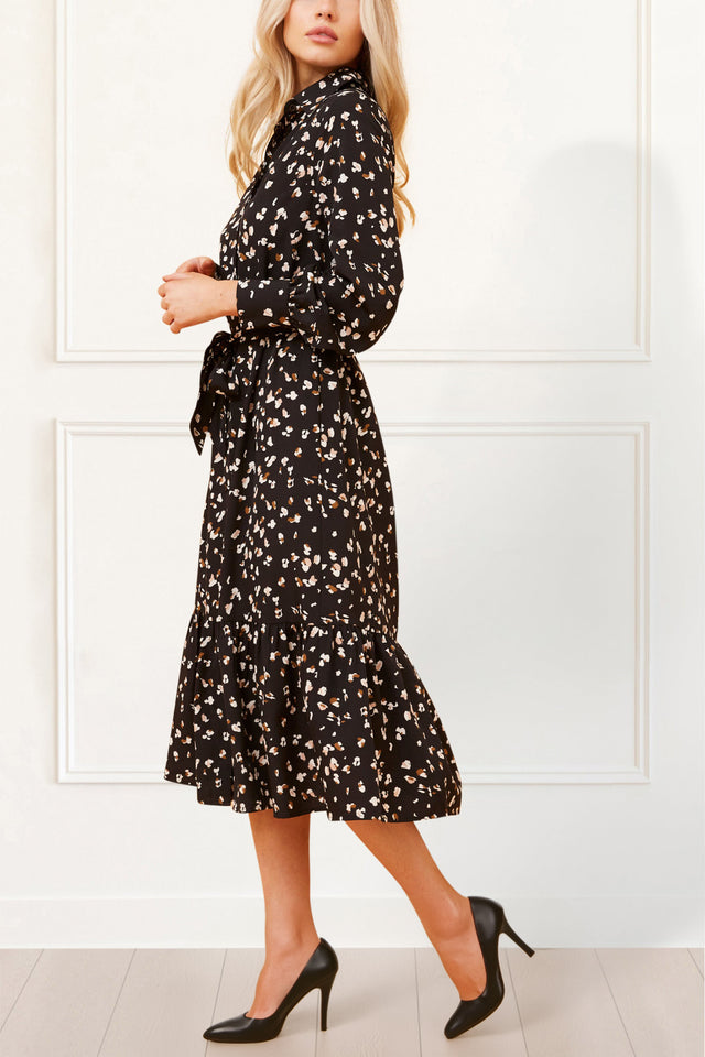 Renee-Maxi-Shirt-Dress-Printed-Black-4