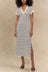 Romana Striped Slit Short Sleeve Dress