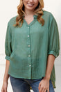 Roxanne Oversized Semi-Sheer Shirt Blouse Solid - Onze Montreal