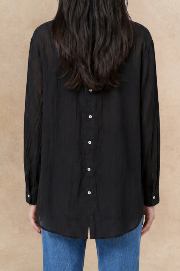 Roxanne Oversized Shirt Semi-Sheer Cotton Blend