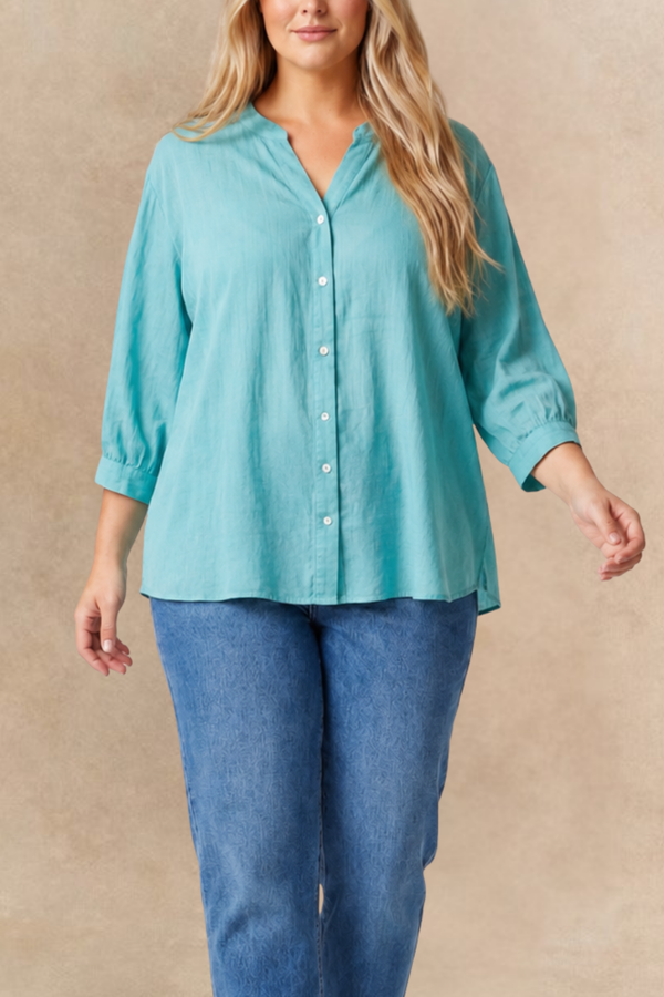 Roxanne Oversized Shirt Semi-Sheer Cotton Blend