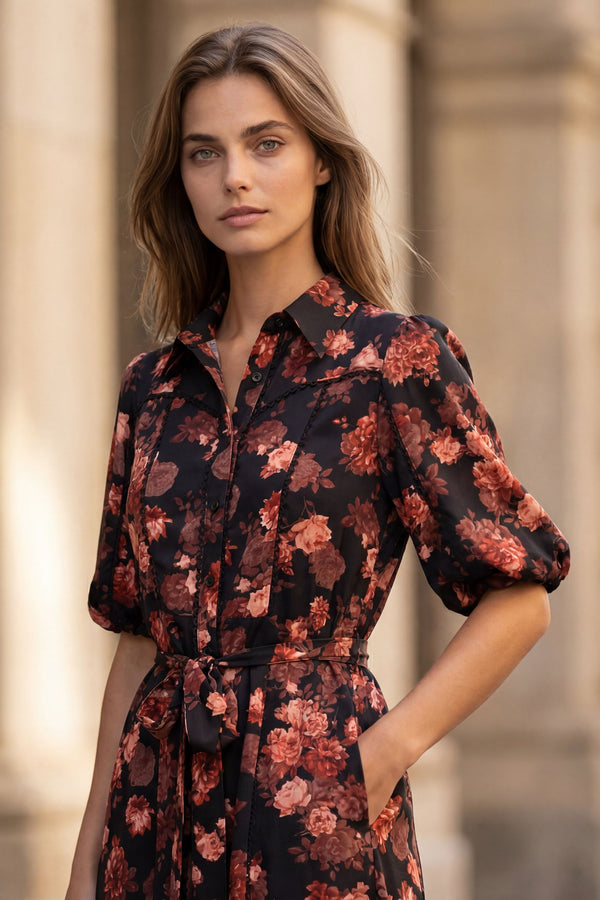 Robe chemise florale Ruby