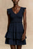 Justine Ruffled V-Neck Cap Sleeve Dress