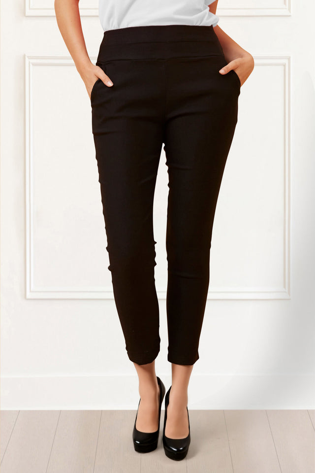 Sandy Pants Stretchy Sleek Slim Leg Black