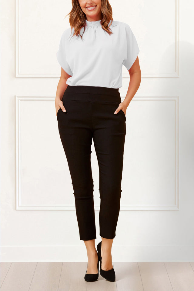 Sandy Pants Stretchy Sleek Slim Leg Black