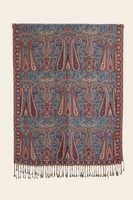 Pashmina Scarf Paisley Print Burgundy