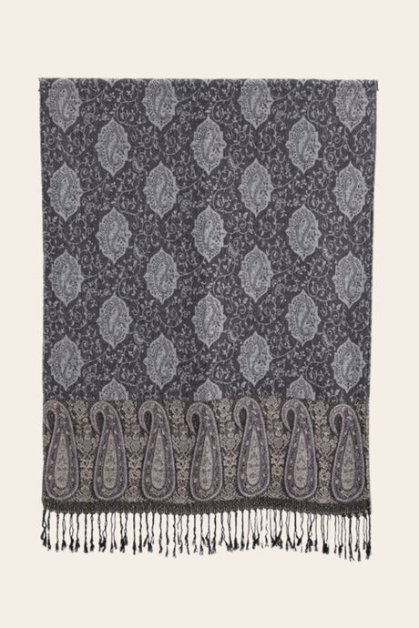 Pashmina Scarf Paisley Print Black