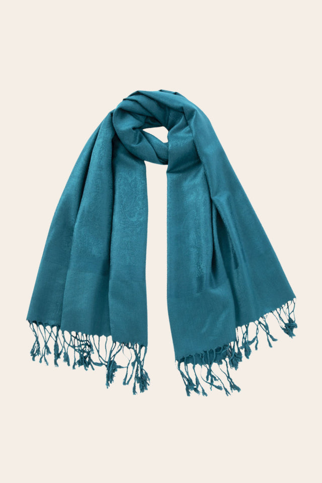 Pashmina Scarf Paisley Motif Teal - Onze Montreal Teal Onze Montreal