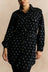 Stephanie Tunique Chemise à Motif Cœur Manches Longues Boutonnée Ceinturée