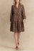 Sandy Paisley Print Notched Mini Dress