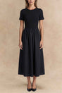Sarah Black Full-Skirt Dress