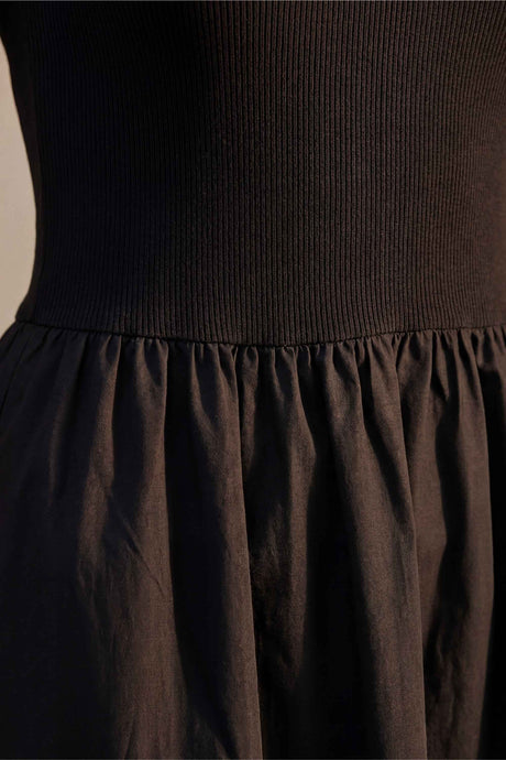 Sarah Black Full-Skirt Dress