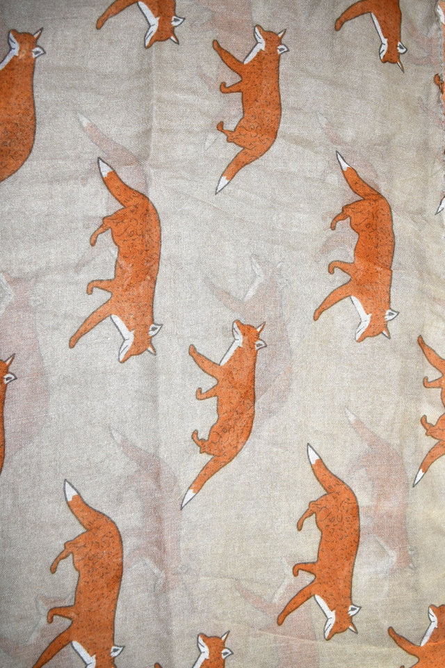 Scarf Light Foxes Print