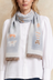 Scarf Cat Motif Border Trim