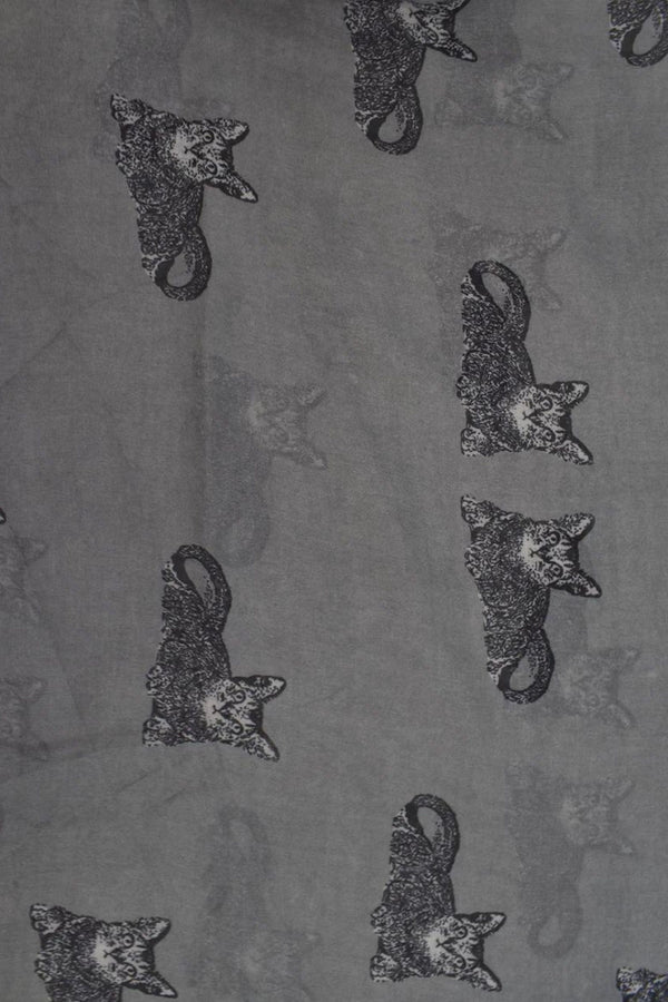 Scarf Light Cat Print Black - Onze Montreal Black Onze Montreal