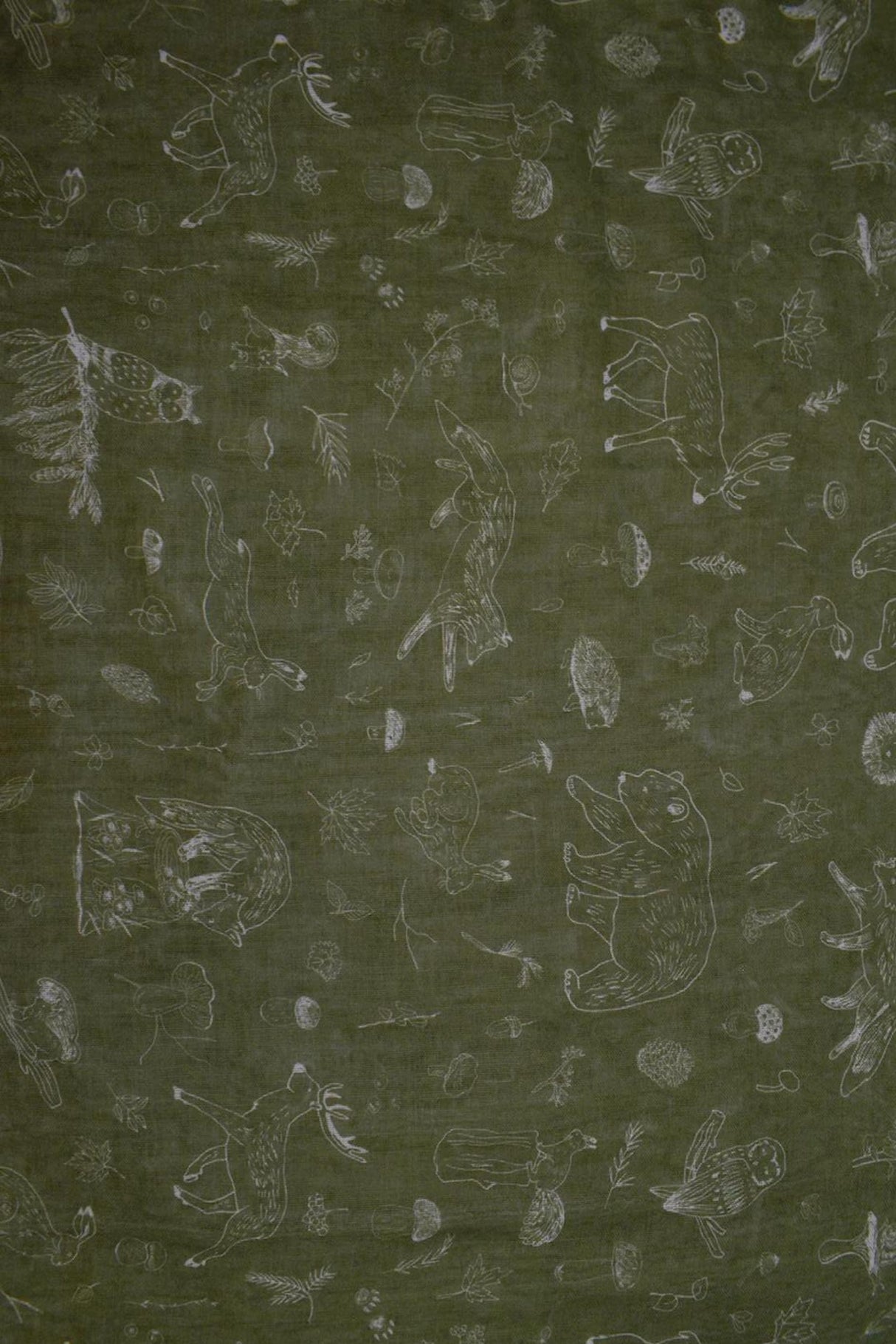 Scarf Forest Animals Green - Onze Montreal Green Onze Montreal