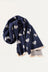 Scarf Hearts Motif Fringes - Onze Montreal Navy Onze Montreal