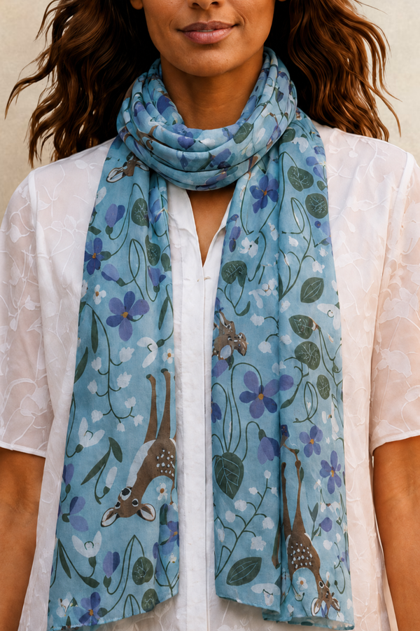 Scarf Deer Flower