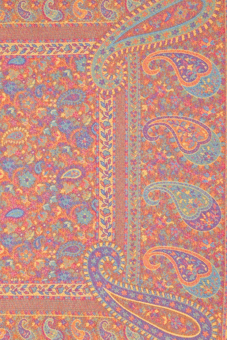 Scarf Paisley Pink Motif Fringed