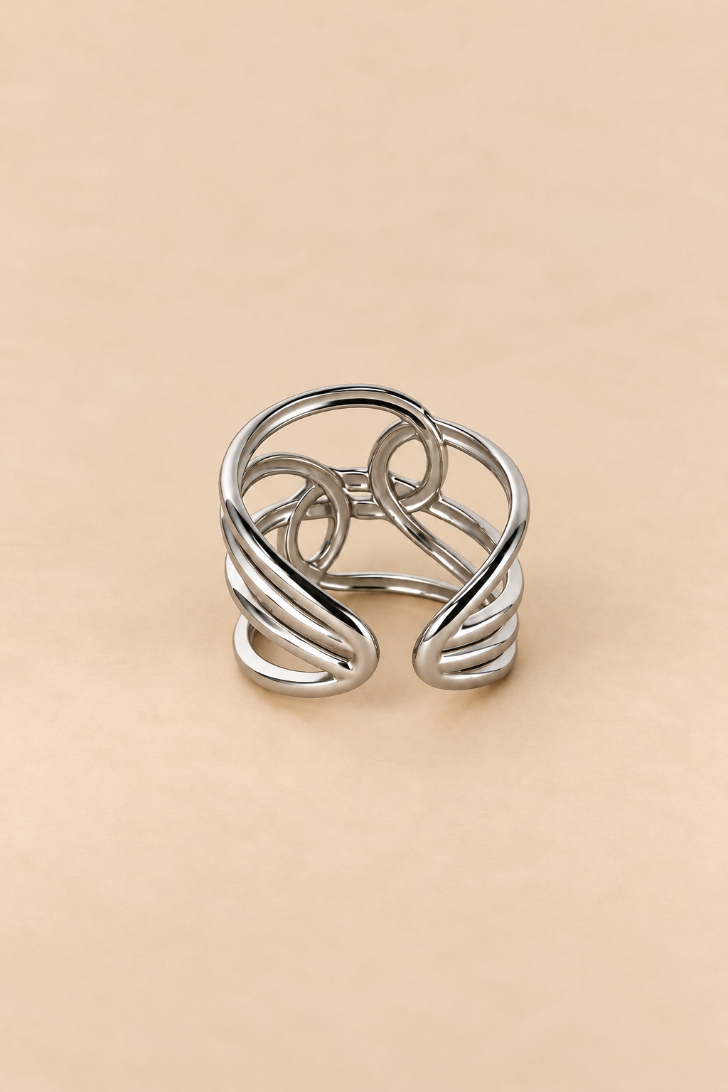 Bague Ouverte Inspiration Vintage – Argenté et doré