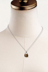 Collier avec pendentif en œil de tigre semi-précieux – Collier en pierre simple
