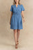 Shanti Notched Short Sleeve Denim Dress