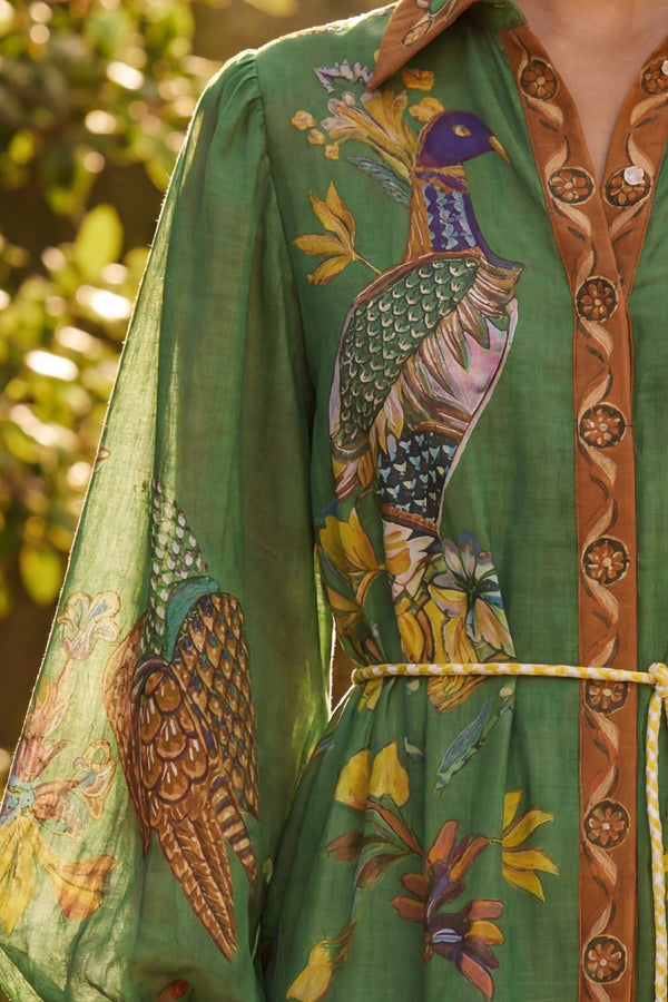 Shelley Printed Lantern Sleeve Maxi Dress