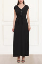 Sierra Maxi Dress V-Neck Front Tie Cap Sleeves