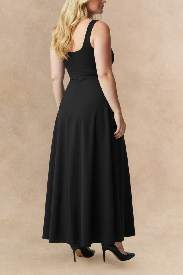 Alixe Sleeveless A-Line Maxi Dress with Square Neckline