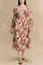 Gabriela Robe Midi Fleurie Manches Longues Taille Smockée