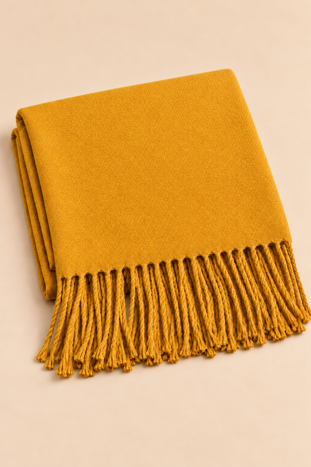 Foulard Jaune Franges
