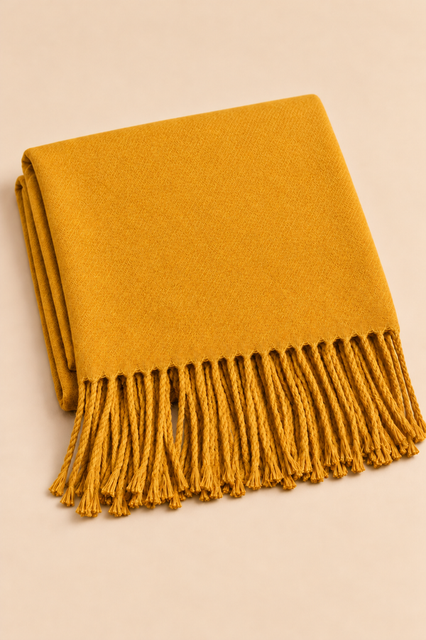 Foulard Jaune Franges
