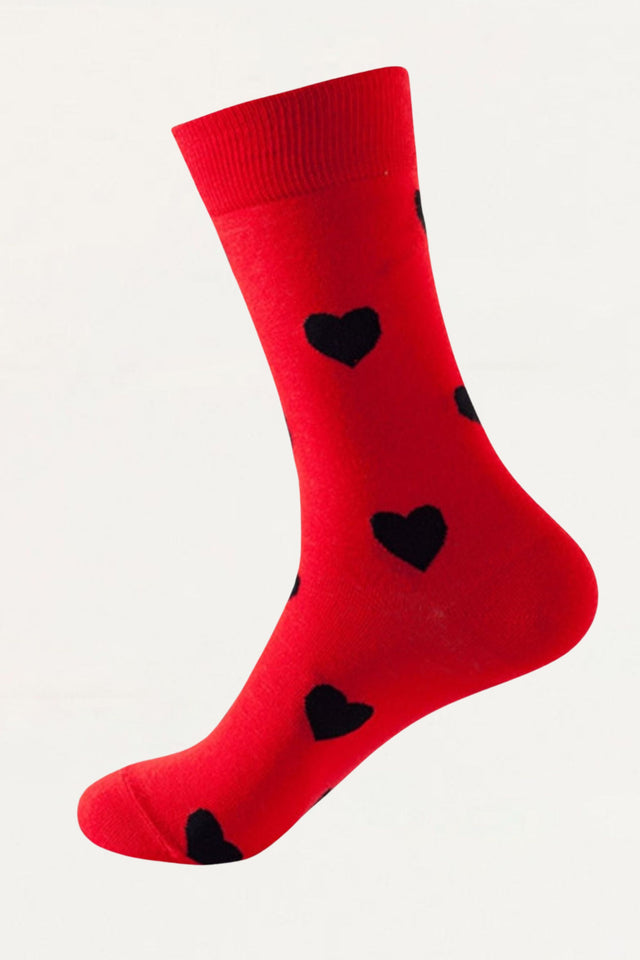 Socks Black Hearts Motif