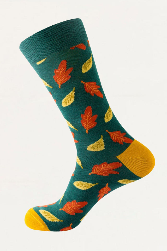 Socks Autumn Leaves Motif