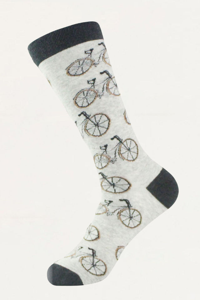 Socks Bicycle Motif Grey