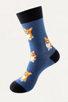 Socks Corgi Motif Navy