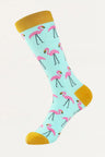 Socks Flamingo Motif Blue