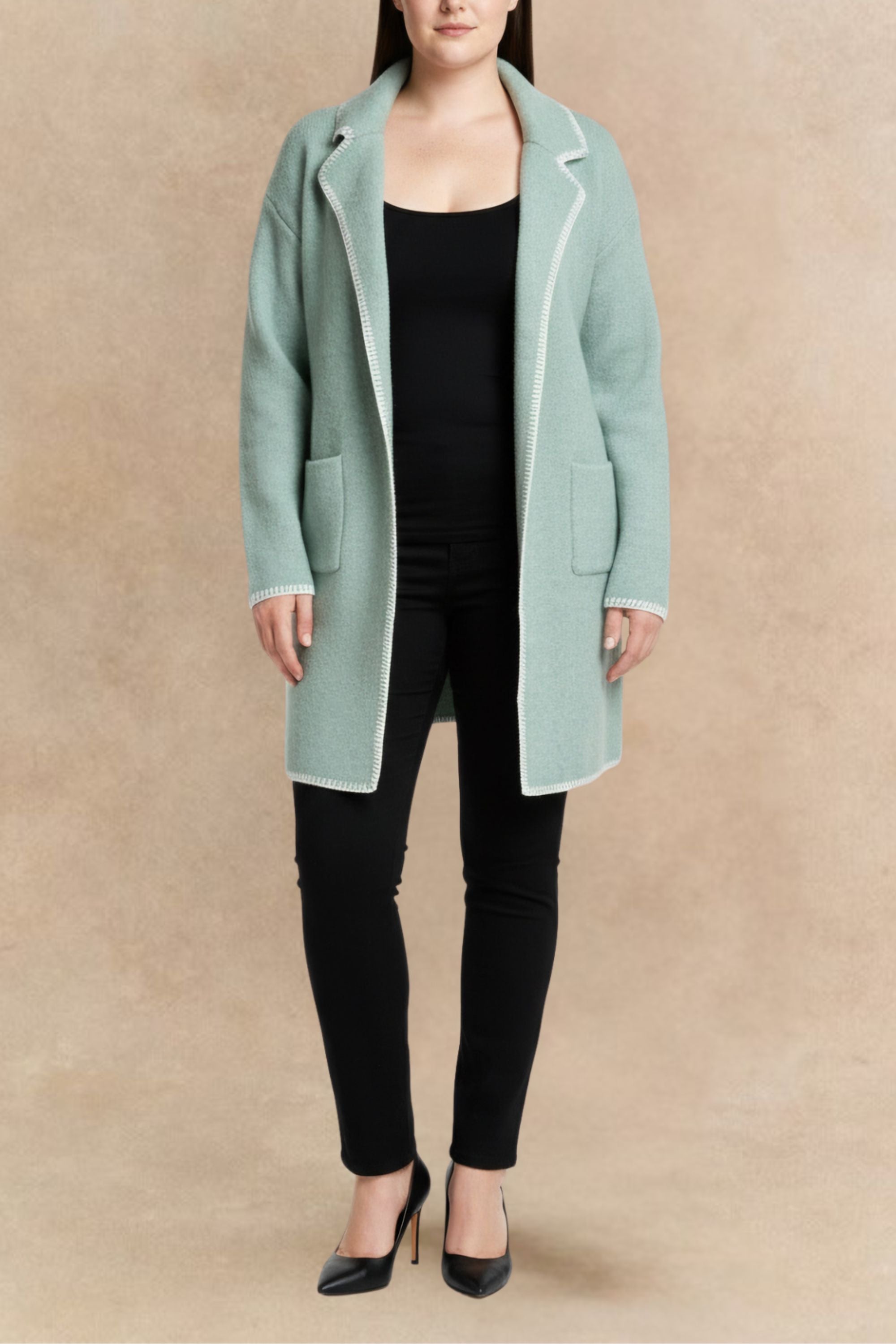Solana Knit Cardigan Long Open-Front - Onze Montreal