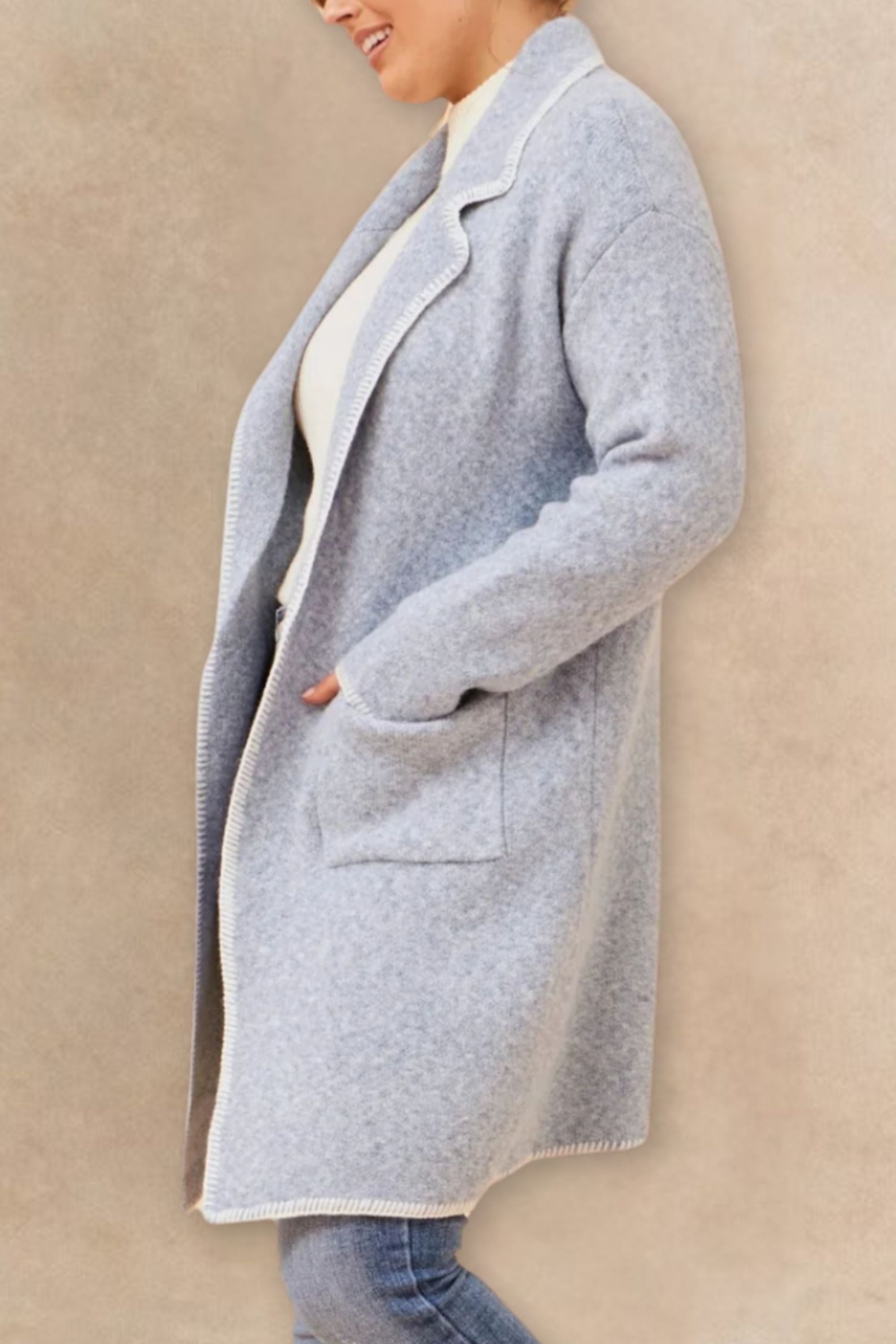 Solana Knit Cardigan Long Open-Front - Onze Montreal