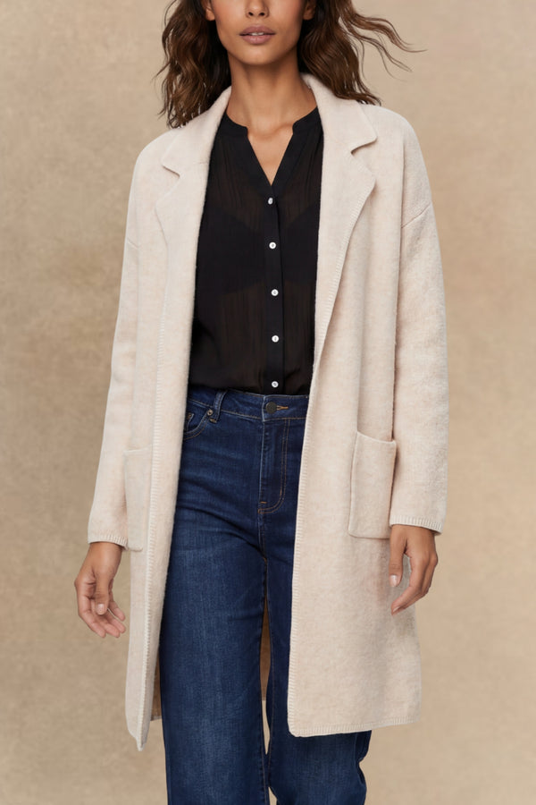 Solana Knit Cardigan Long Open-Front