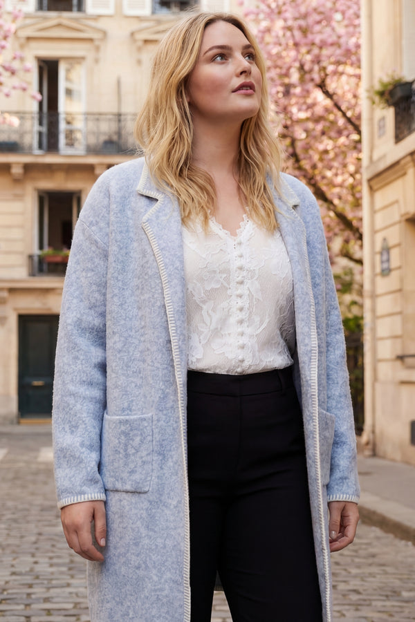 Solana Knit Cardigan Long Open-Front