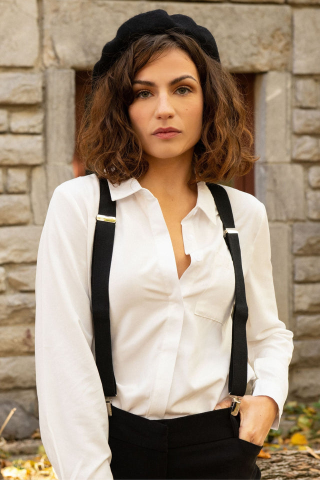 Solid Suspenders Elastic Women's Adjustable