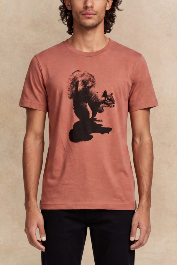 Écureuil T-Shirt Homme Orange