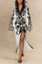 Suzie Robe Midi Portefeuille Longue Manches Fendues
