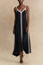 Svetlana Robe Longue Bordure Contrastante