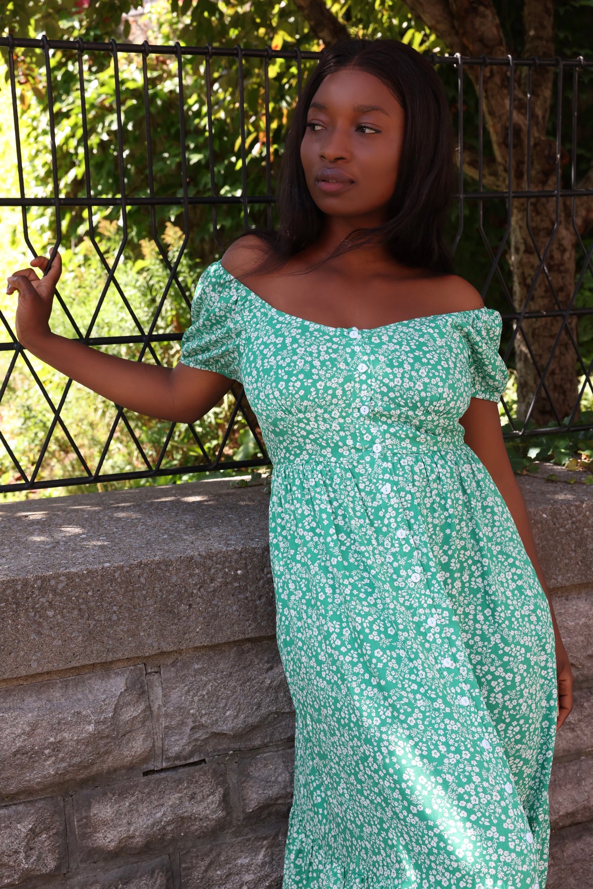 Sylvie Midi Dress On-Off Shoulders