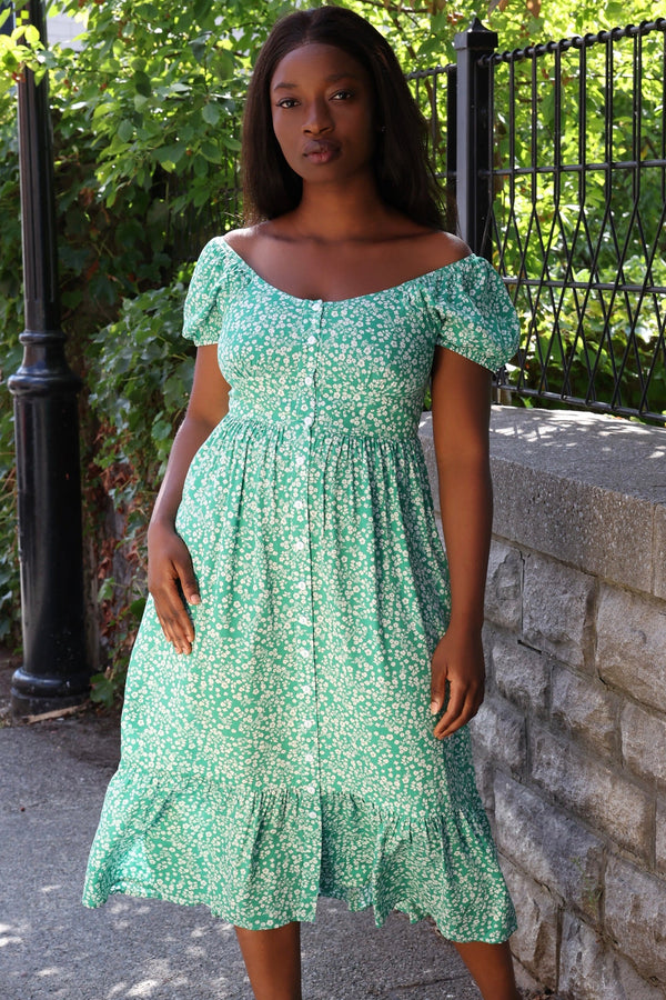 Sylvie Midi Dress On-Off Shoulders