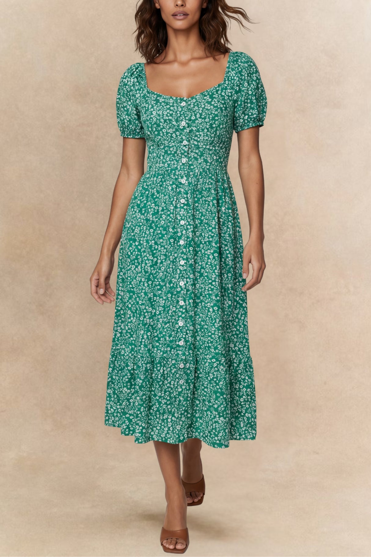 Sylvie Midi Dress On-Off Shoulders