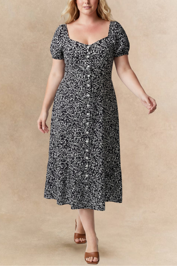 Sylvie Midi Dress On-Off Shoulders