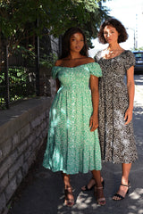 Sylvie Midi Dress On-Off Shoulders